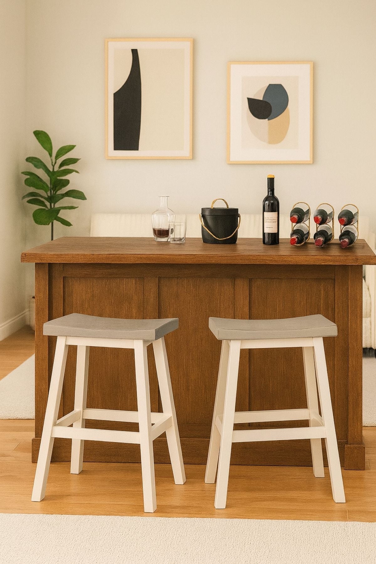 Asher Grey/White Backless Counter/Bar Stool, 2-pc W1U0 - product image 5