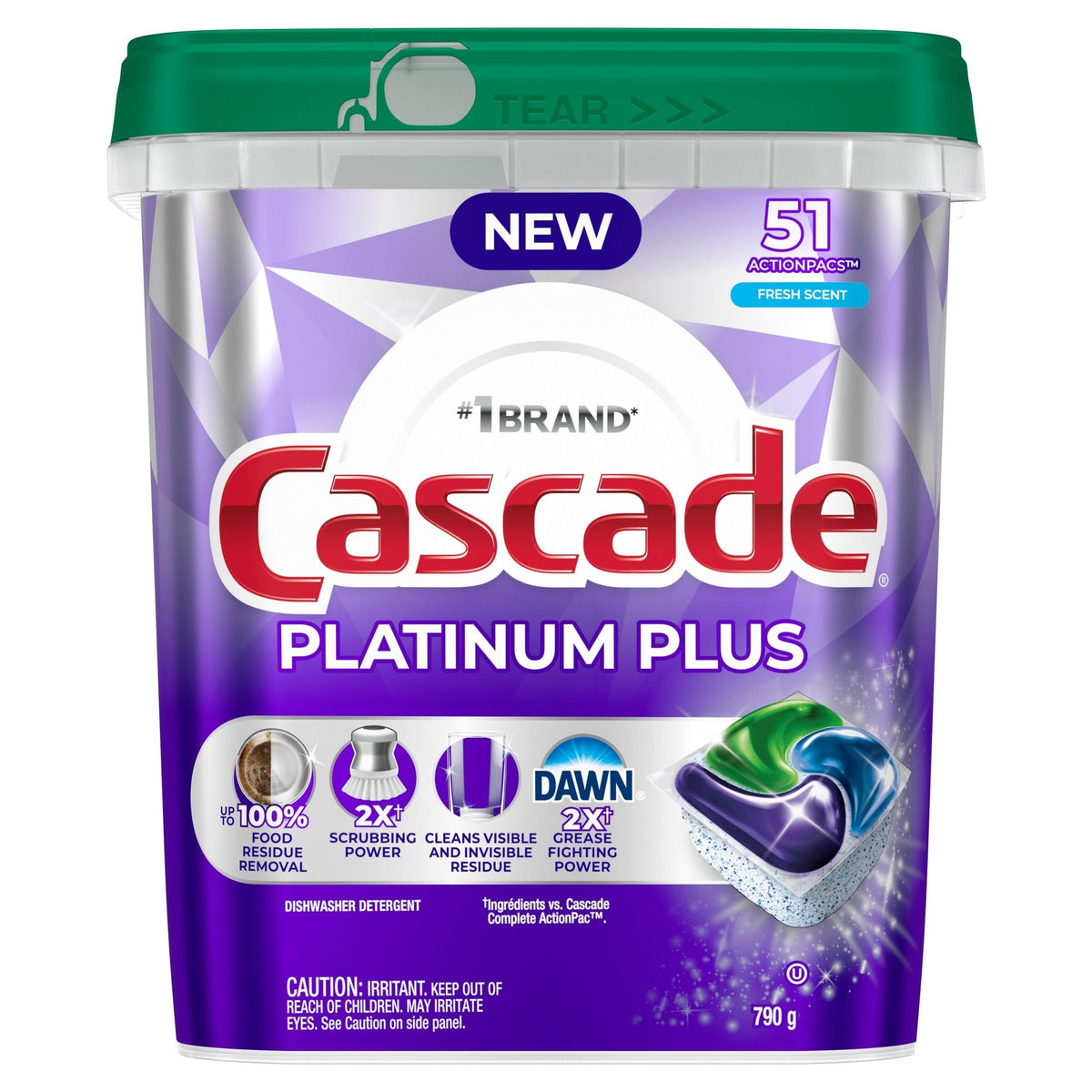 Platinum Plus ActionPacs Dishwasher Detergent Pods, Fresh, 51-pk K9E3 - product image 1