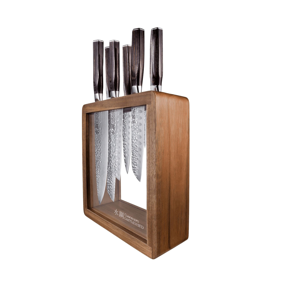 PRO DAMASHIRO MOKUZAI 7PC KNIFE BLOCK U8P5 - product image 1