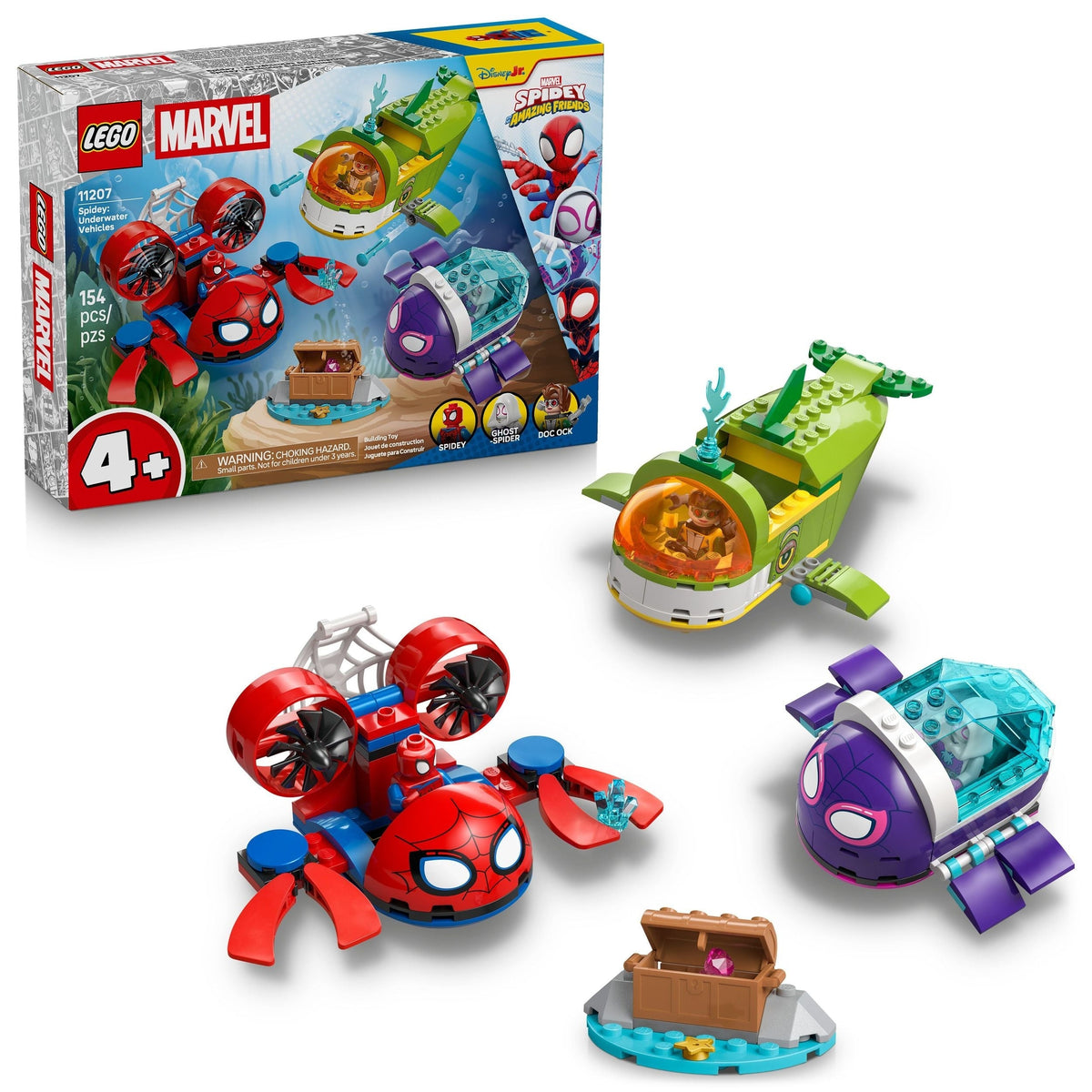 LEGO Spidey And His Amazing Friends Spidey: Underwater Vehicles - 11207, 154-pcs, Ages 4+ G3I8 - product image 1