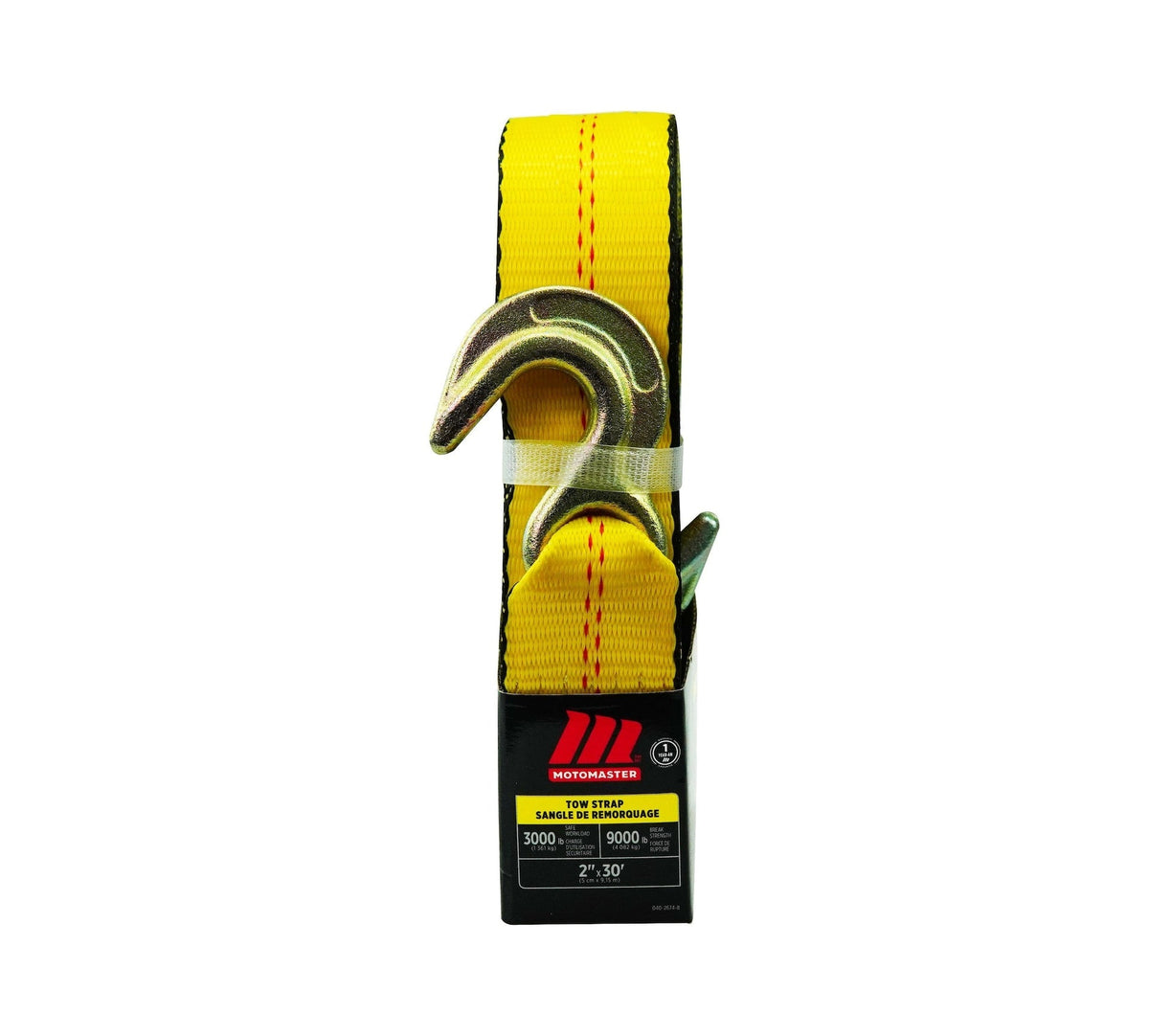 9,000-lb Tow Strap, with Rust-Resistant Hooks, 2-in x 30-ft N5J0 - product image 1