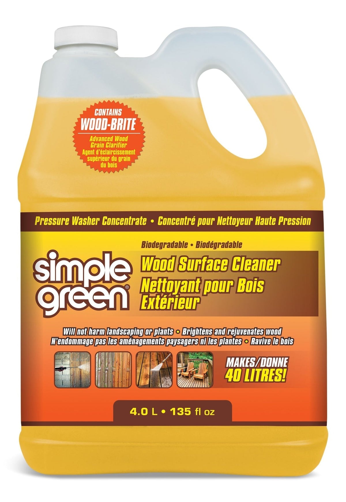 Green Wood Surface Concentrate Pressure Washer Detergent, 4L U4R1 - product image 1