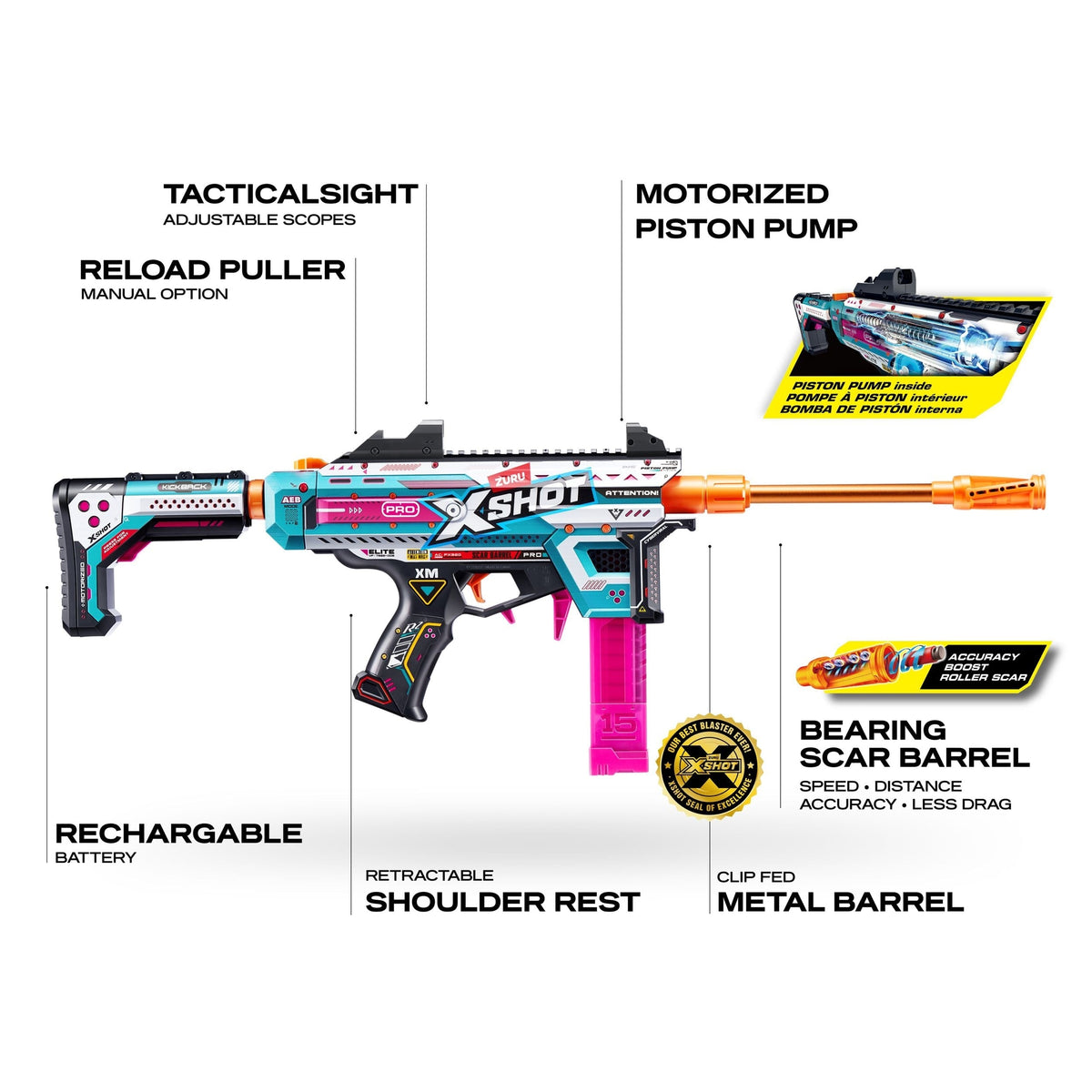 X-Shot Pro Motorized Foam Dart Toy Blaster with 40 Darts V1R2 - product image 6