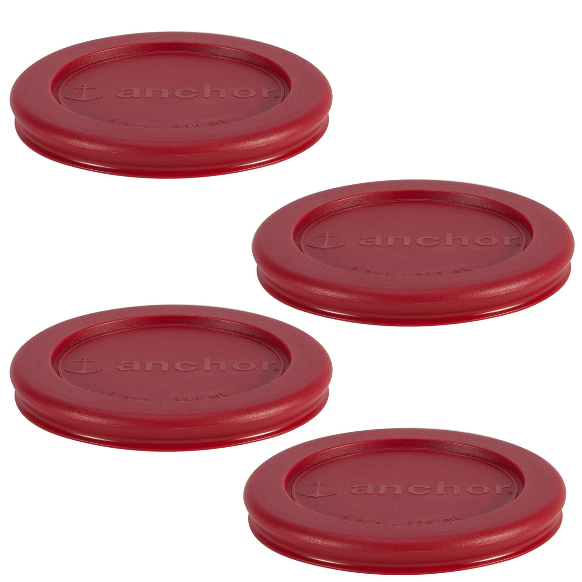 Plastic Lid Set, Red, 4-pc x 1-Cup A8P2 - product image 1