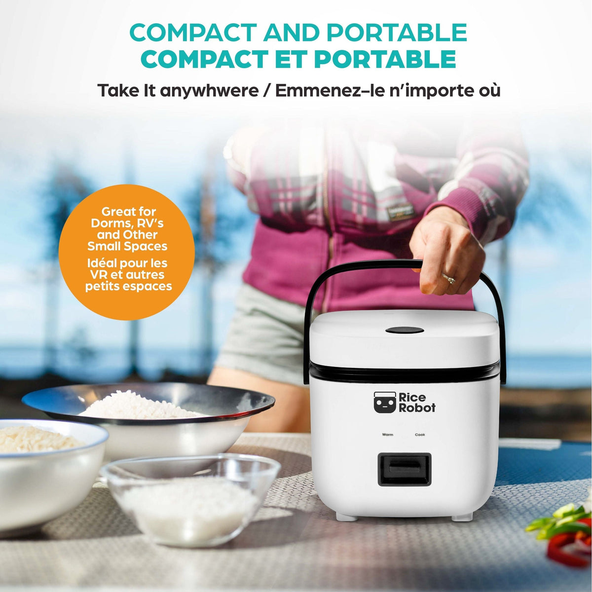 Ceramic Nonstick Rice Cooker, White, 1-qt C2W3 - product image 5