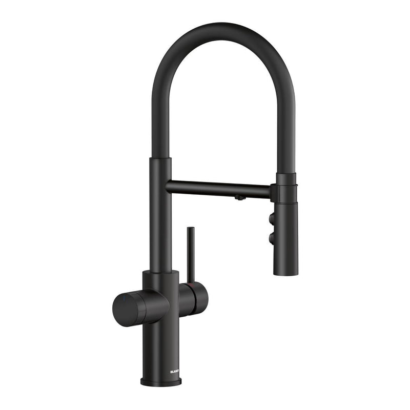 Catris Flexo Filter-Ready Semi-Pro Pull-Down Dual-Spray Kitchen Faucet, Matte Black M0N0