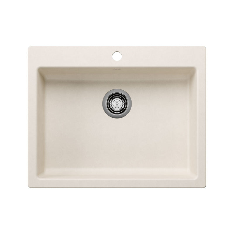 CSA Single Bowl Drop-In Kitchen Sink, Soft White, 25-in M6I3