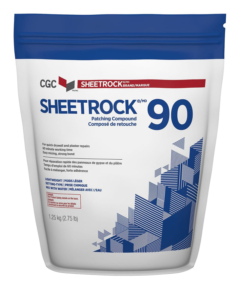 Sheetrock 90 Easy-Mix Patching Compound For Drywall & Plaster Repair, Low VOC, 1.25-kg C1T1