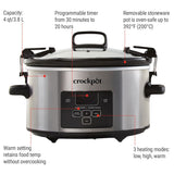 Digital Programmable Slow Cooker with Locking Lid, Feeds 4 People & More, Stainless Steel, 4-qt T0F3 - product image 2