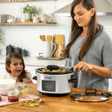 Digital Programmable Slow Cooker with Locking Lid, Feeds 4 People & More, Stainless Steel, 4-qt T0F3 - product image 5