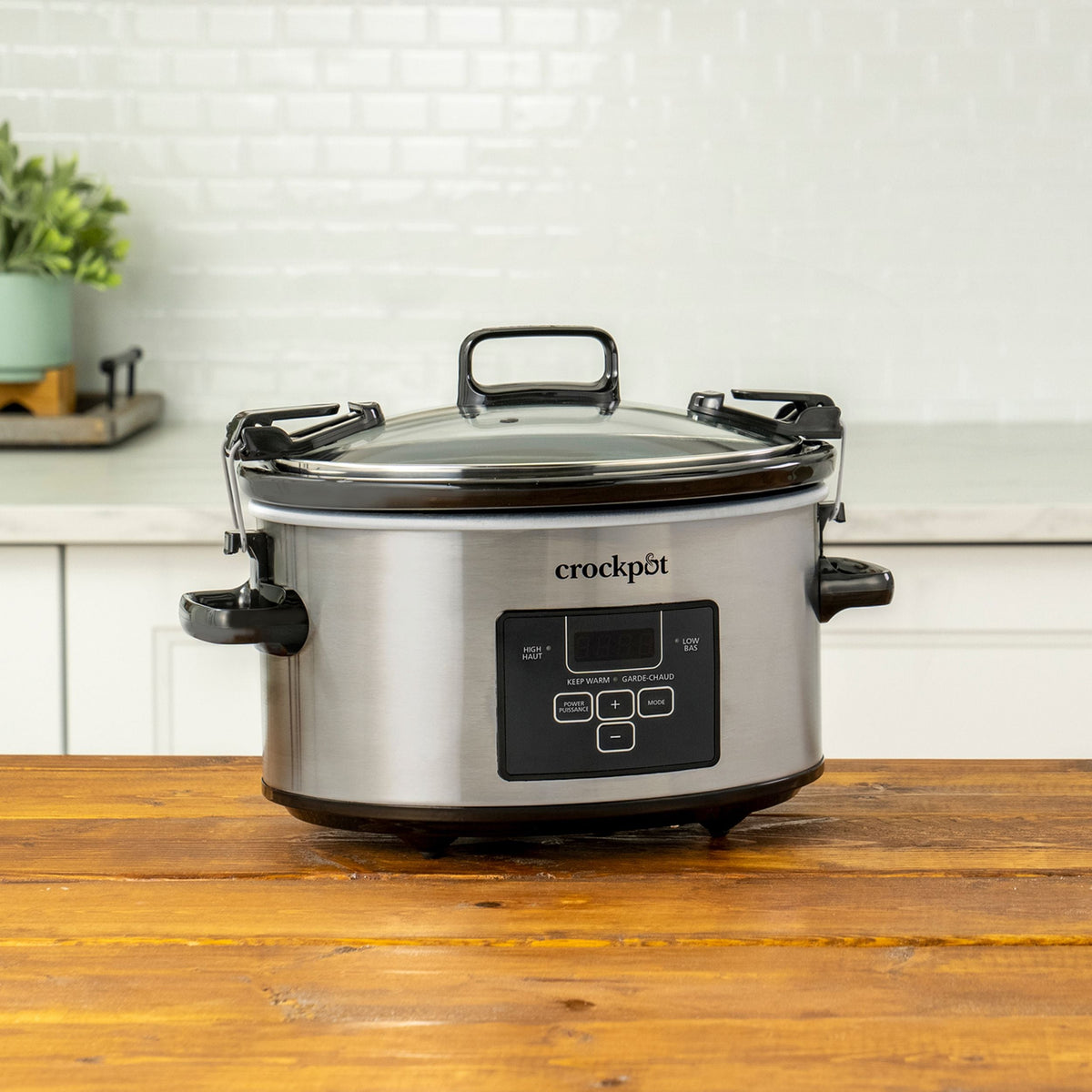 Digital Programmable Slow Cooker with Locking Lid, Feeds 4 People & More, Stainless Steel, 4-qt T0F3 - product image 6