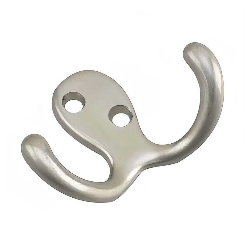 Double Wardrobe Hook, Brushed Nickel, 4pk K5Y3