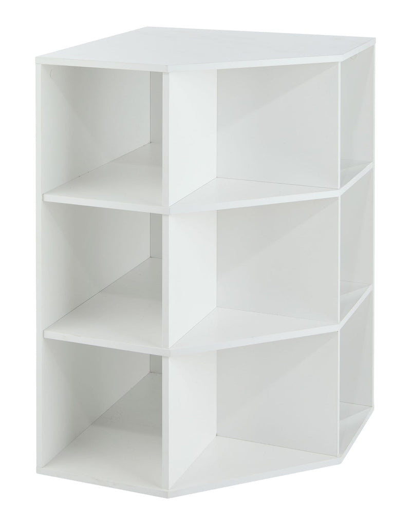 9-Cube Corner Unit Open Shelf Organizer, White B1O6