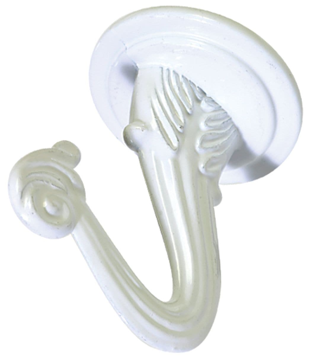 Large Swag Hook, Screw and Anchor Included, Solid Steel, White J1D8 - product image 1