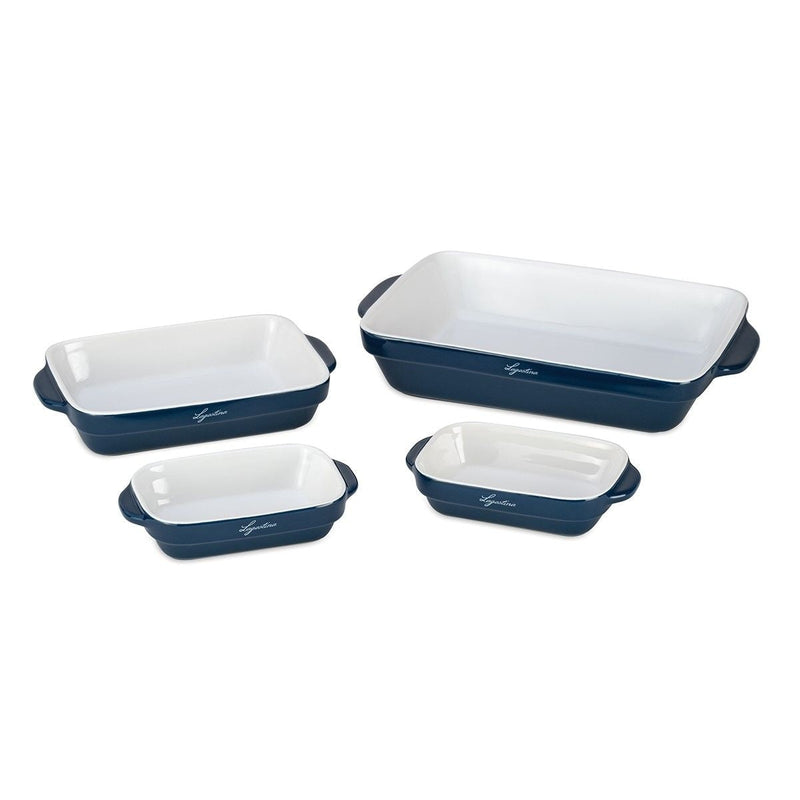 Ceramic Bakeware Set, Blue, 4-pc J2E8