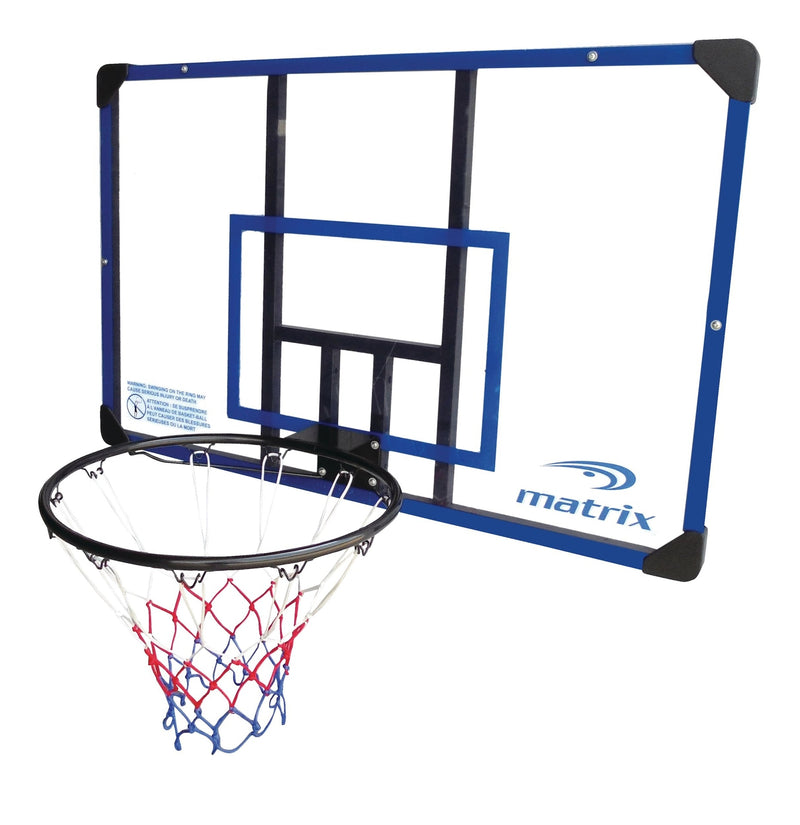 Deluxe Outdoor Basketball Backboard Hoop & Net with Wall Mount, 44-in T2O3