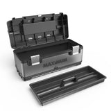 Portable Plastic & Metal Tool Box with Removable Tray & Organizer, Black, 20-in P9U2 - product image 4