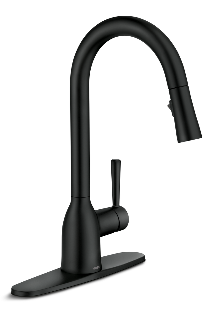 Adler Single Handle Pull-Down Kitchen Faucet, Matte Black J4Z0
