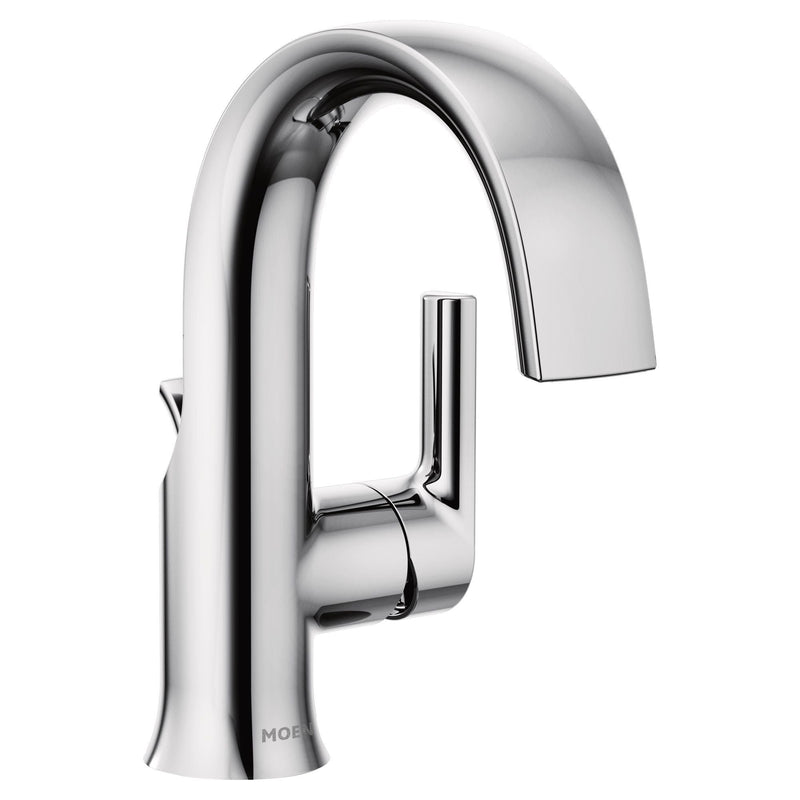 Doux Single Handle High Arc Bathroom Sink Faucet, Chrome O4V0