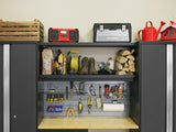 Bold Series Lockable 24-Gauge Steel Garage Cabinetry Set with Bamboo Top, Black/Grey, 48-in x 18-in x 76.75-in, 5-pc M1J3 - product image 3