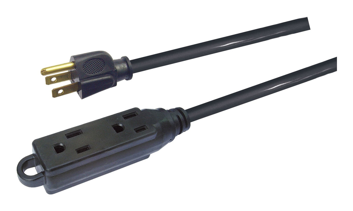 32-ft 10-in 16/3 Light Duty Extension Cord with 3 Grounded Outlets. Audio / Visual, Black X1U2 - product image 2