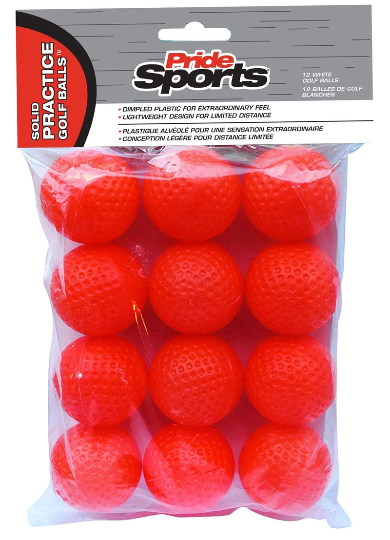 Dimpled Plastic Practice Golf Balls, Lightweight, 12-pk, Assorted Colours P4M7