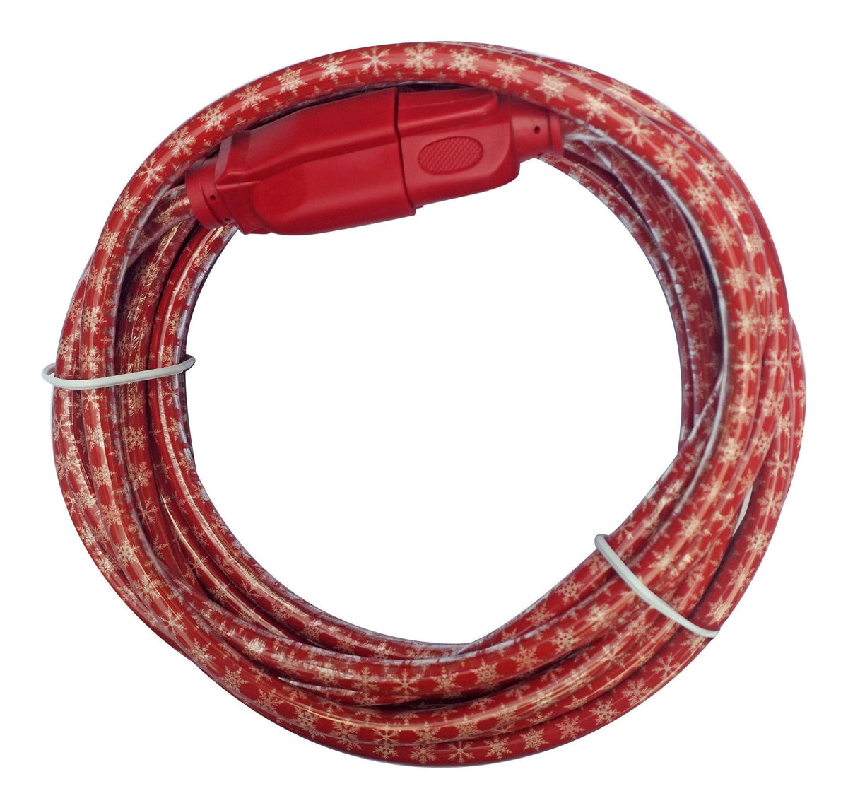 16/3 Outdoor Snowflake Extension Cord with Grounded Outlet, Red/White, 7.5-m O5F1 - product image 1