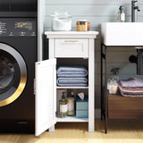 Home Somerset Single Door Bathroom & Laundry Storage Cabinet with Drawer & Adjustable Shelf, White T9O1 - product image 8