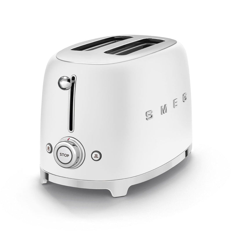 50's Retro Style Wide Slot Pop Up Electric Toaster with 6 Settings, 2-Slice, Matte White R9K2