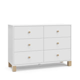 California 6-Drawer White/Driftwood Double Dresser/Chest I8F6 - product image 1