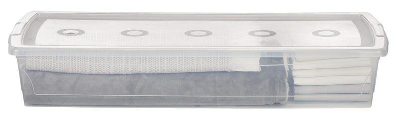 type A Clarity Transparent Under the Bed Storage Box with Lid, 50-L W7H1