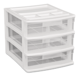 type A Desk Clear White Frame 3-Drawer Storage Tower, 10-in F3O9 - product image 1
