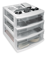 type A Desk Clear White Frame 3-Drawer Storage Tower, 10-in F3O9 - product image 2