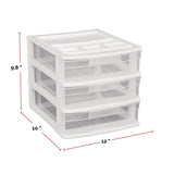 type A Desk Clear White Frame 3-Drawer Storage Tower, 10-in F3O9 - product image 4