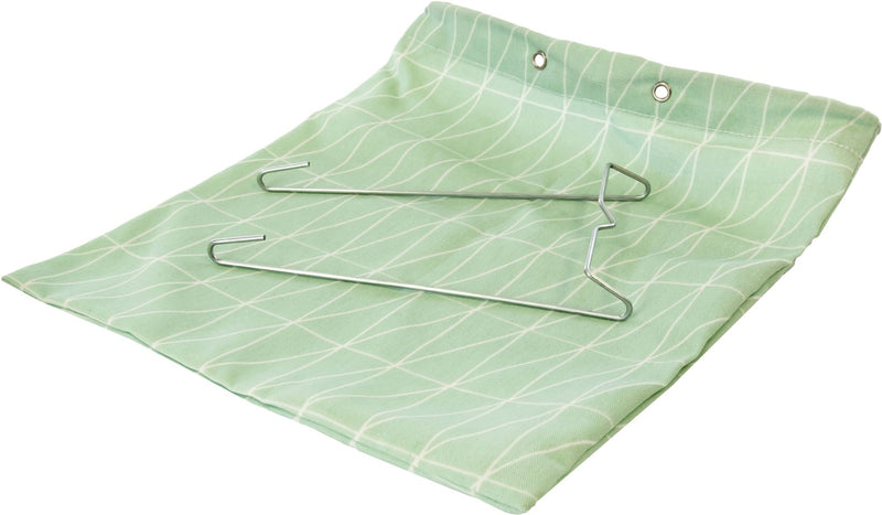 type A Hanging Clothespin Bag, Green/White, 7.9-in x 0.5-in x 18-in N5C9