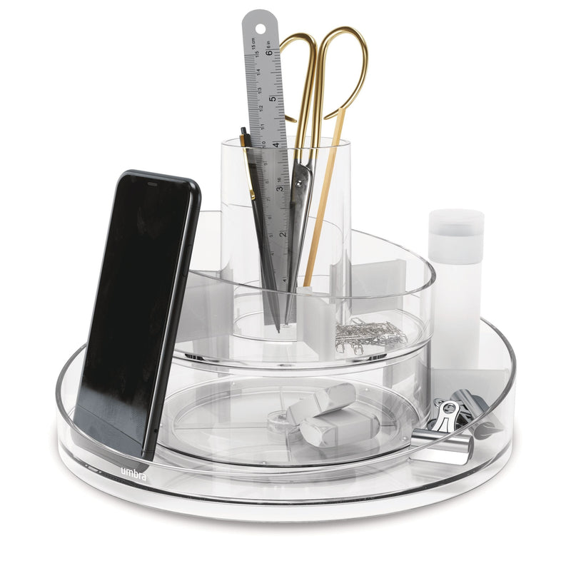 Cascada Acrylic Spinning Turntable Cosmetic Vanity Organizer, Clear V2F7