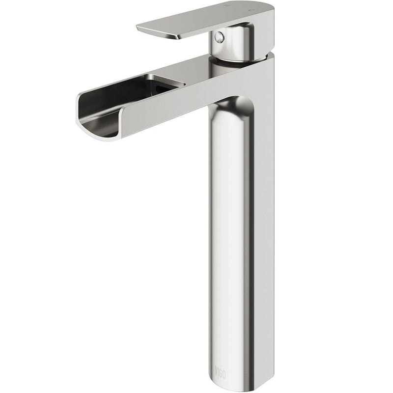 Amada 11-in Brushed Nickel Vessel Bathroom Faucet R6U7