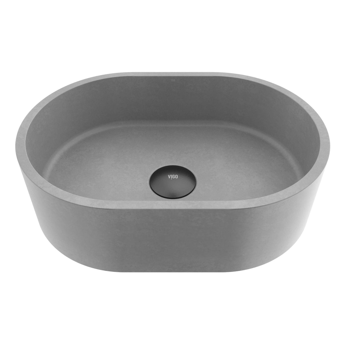Giralda Gothic ConcretoStone 16x11-in Deep Grey Bathroom Sink/Basin with Rectangular Vessel Q3A8 - product image 1