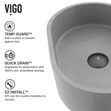 Giralda Gothic ConcretoStone 16x11-in Deep Grey Bathroom Sink/Basin with Rectangular Vessel Q3A8 - product image 3