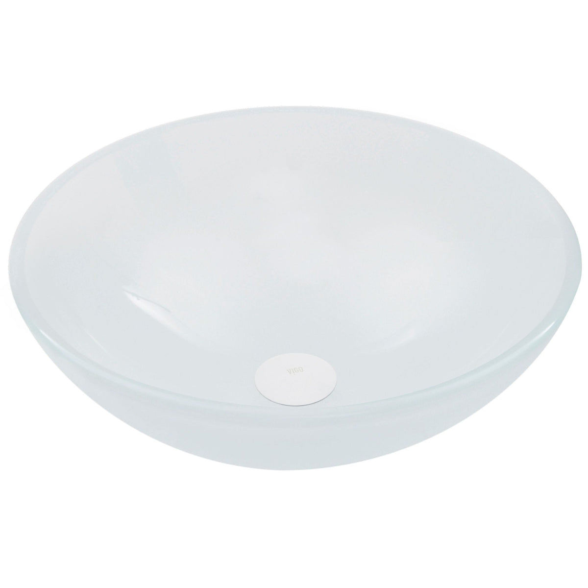 Glass Round Vessel Bathroom Sink/Basin with Rounded Edges & Deep Bowl, White B2J7 - product image 2