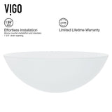Glass Round Vessel Bathroom Sink/Basin with Rounded Edges & Deep Bowl, White B2J7 - product image 4