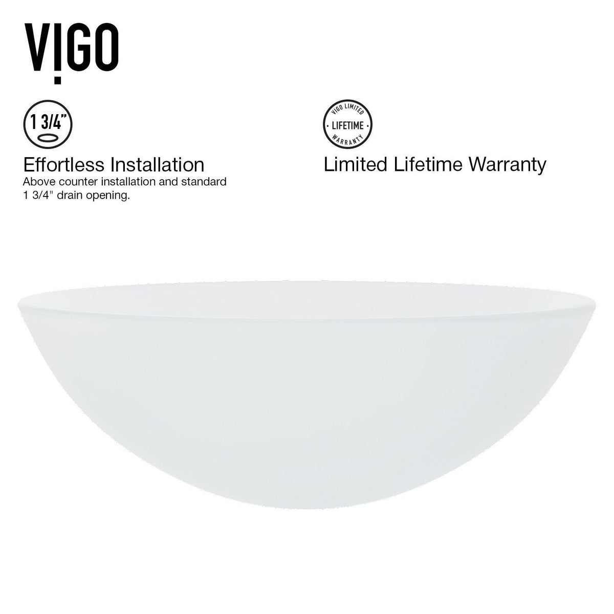 Glass Round Vessel Bathroom Sink/Basin with Rounded Edges & Deep Bowl, White B2J7 - product image 4