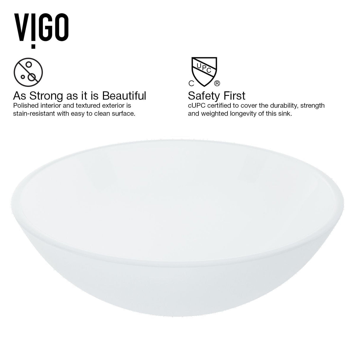 Glass Round Vessel Bathroom Sink/Basin with Rounded Edges & Deep Bowl, White B2J7 - product image 5