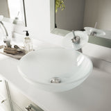 Glass Round Vessel Bathroom Sink/Basin with Rounded Edges & Deep Bowl, White B2J7 - product image 7