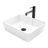 Marigold MatteStone Matte White Bathroom Sink/Basin Set with Sterling Faucet and Rectangular Composite Vessel W8B9 - product image 1