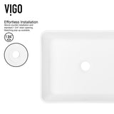 Marigold MatteStone Matte White Bathroom Sink/Basin Set with Sterling Faucet and Rectangular Composite Vessel W8B9 - product image 5