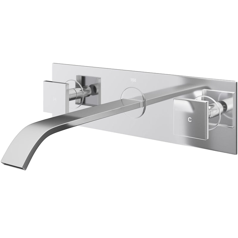 Titus Wall Mount Dual Handle Bathroom Sink Faucet, Eco-Friendly 1.2 GPM Flow Rate, Chrome S6E6