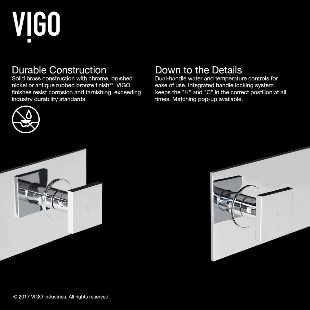Titus Wall Mount Dual Handle Bathroom Sink Faucet, Eco-Friendly 1.2 GPM Flow Rate, Chrome S6E6 - product image 6