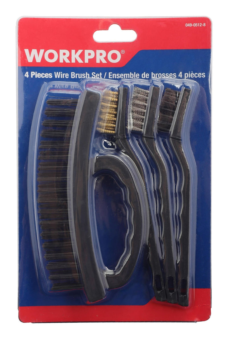 Carbon Steel Wire Cleaning Brush Set, Removes Paint, Rust & Dirt From Metal, 4-pc J4A5
