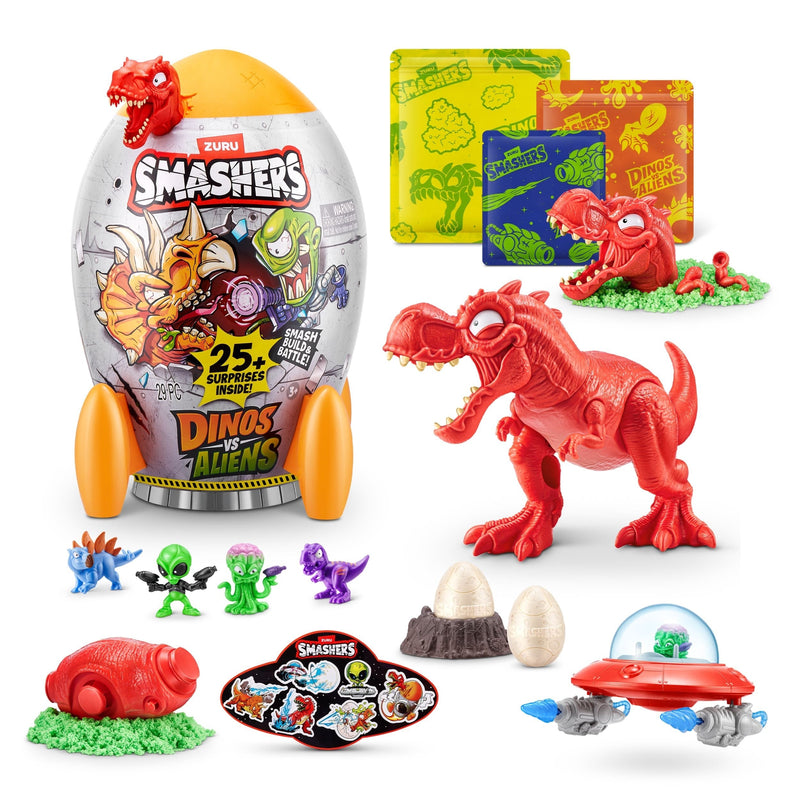 Smashers Dino Vs Aliens Rocket Ship Mystery Playset Capsule for Ages 3+, Assorted Figures J2R6